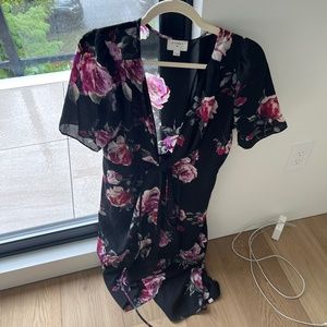 Black long floral dress